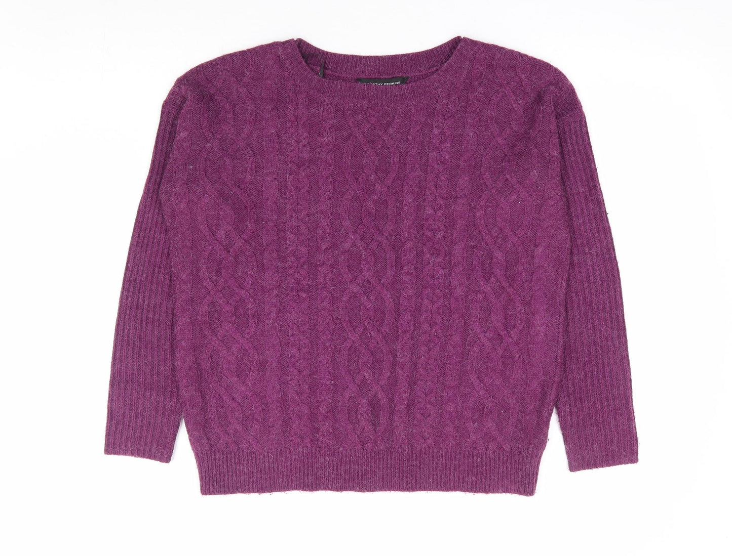 Dorothy Perkins Womens Purple Round Neck Acrylic Pullover Jumper Size 12