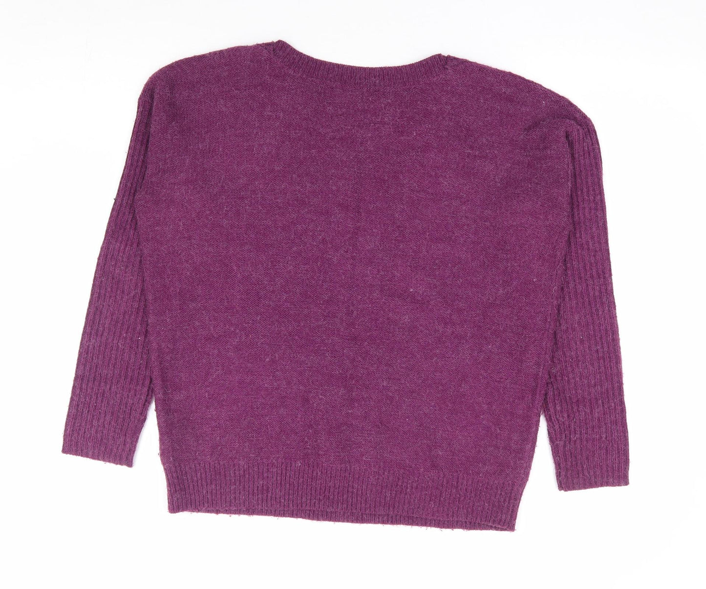 Dorothy Perkins Womens Purple Round Neck Acrylic Pullover Jumper Size 12