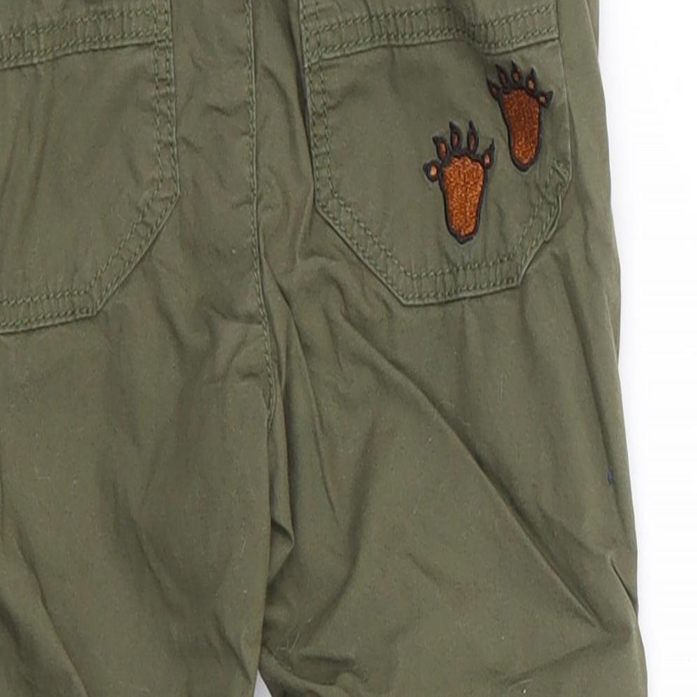 TU Boys Green Geometric Polyester Cargo Trousers Size 2-3 Years Regular Drawstring - The Gruffalo
