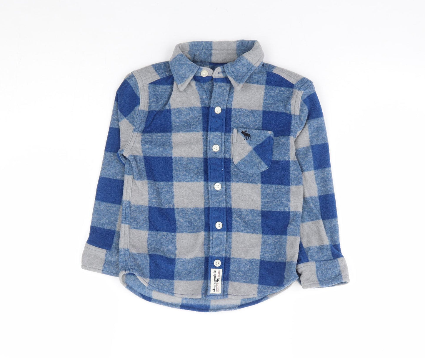 Abercrombie & Fitch Boys Blue Check Jacket Size 3-4 Years Button - Shacket