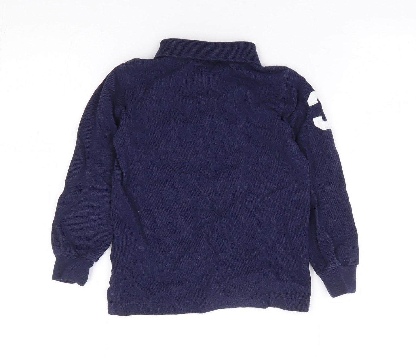 Polo Ralph Lauren Boys Blue 100% Cotton Basic Polo Size 4 Years Collared Button