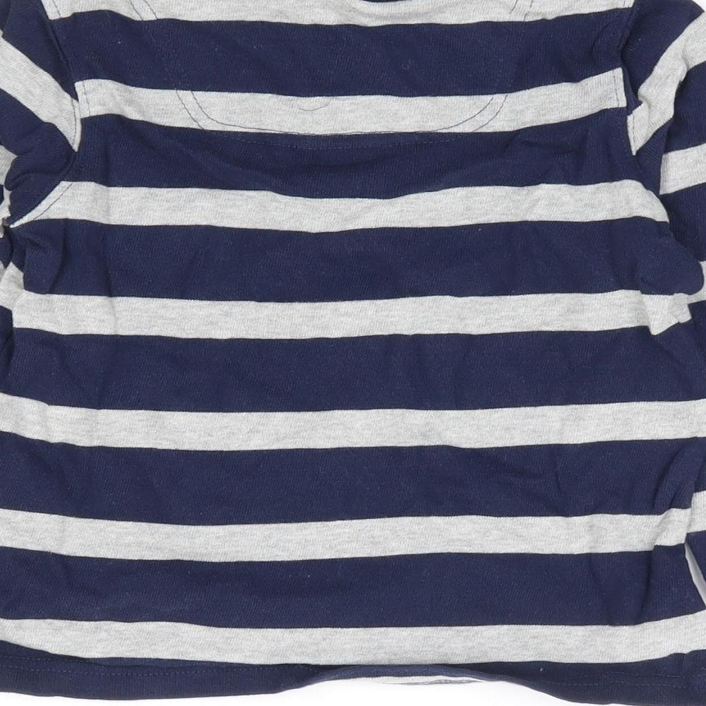 Joules Boys Blue Striped 100% Cotton Jersey Polo Size 5 Years Collared Button