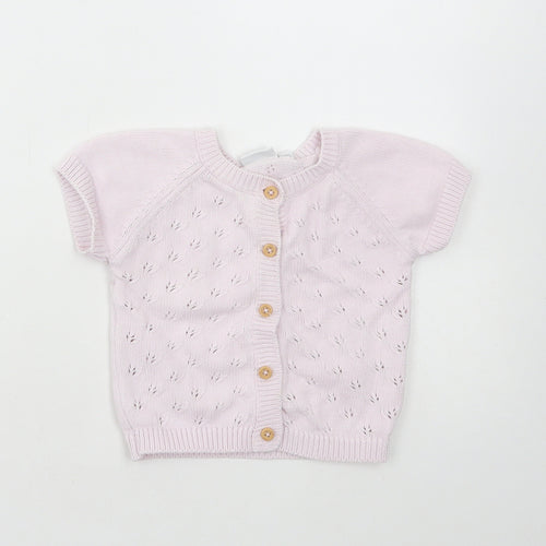name it Girls Pink Cotton Cardigan Jumper Size 6-9 Months Button