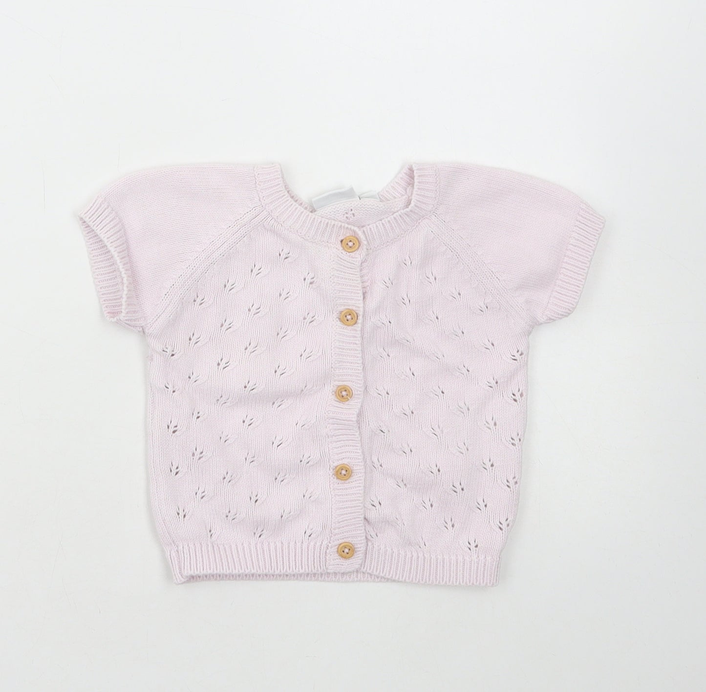 name it Girls Pink Cotton Cardigan Jumper Size 6-9 Months Button