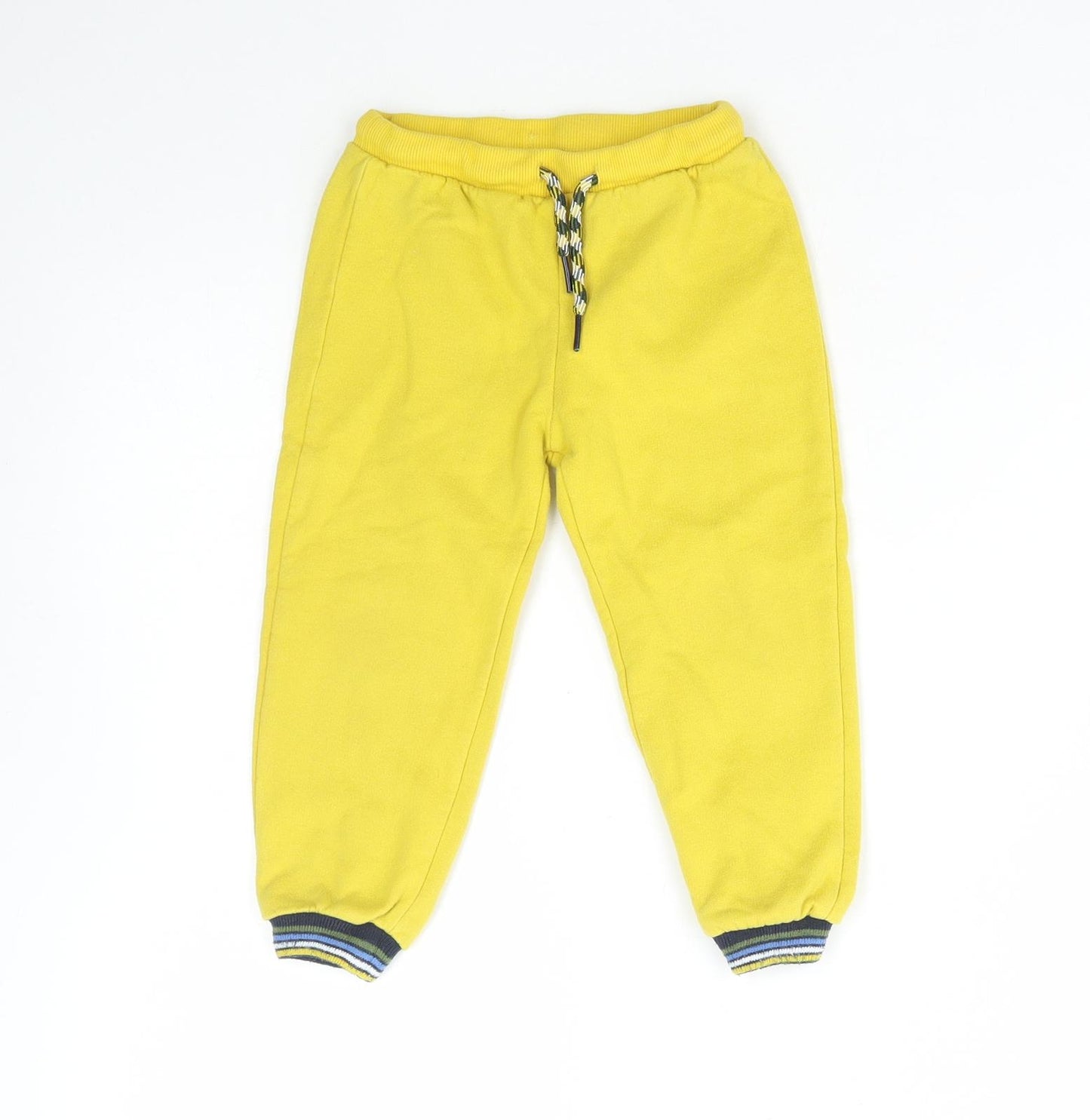 Mayoral Boys Yellow Cotton Jogger Trousers Size 24 Months Drawstring