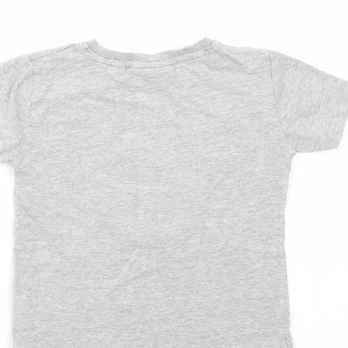 NEXT Boys Grey Cotton Basic T-Shirt Size 2-3 Years Round Neck Pullover - Mr Strong