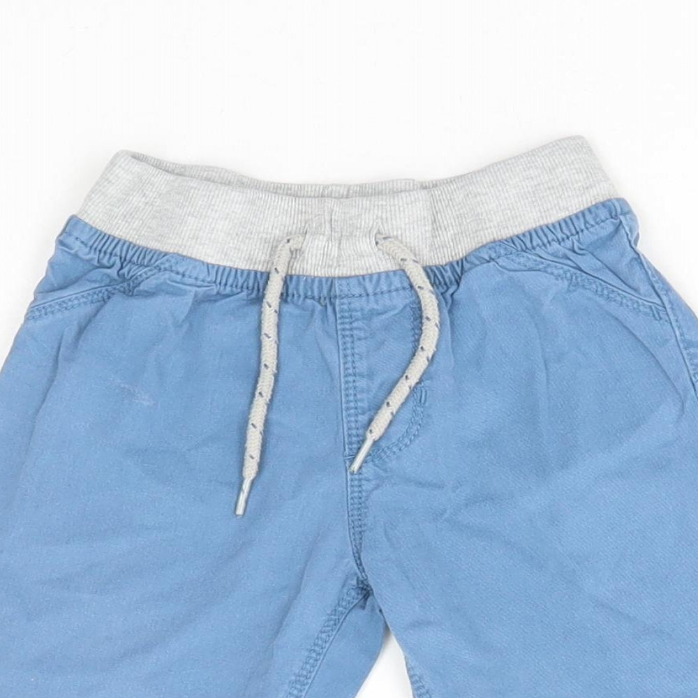 Dunnes Stores Boys Blue Cotton Chino Shorts Size 2-3 Years Regular Drawstring