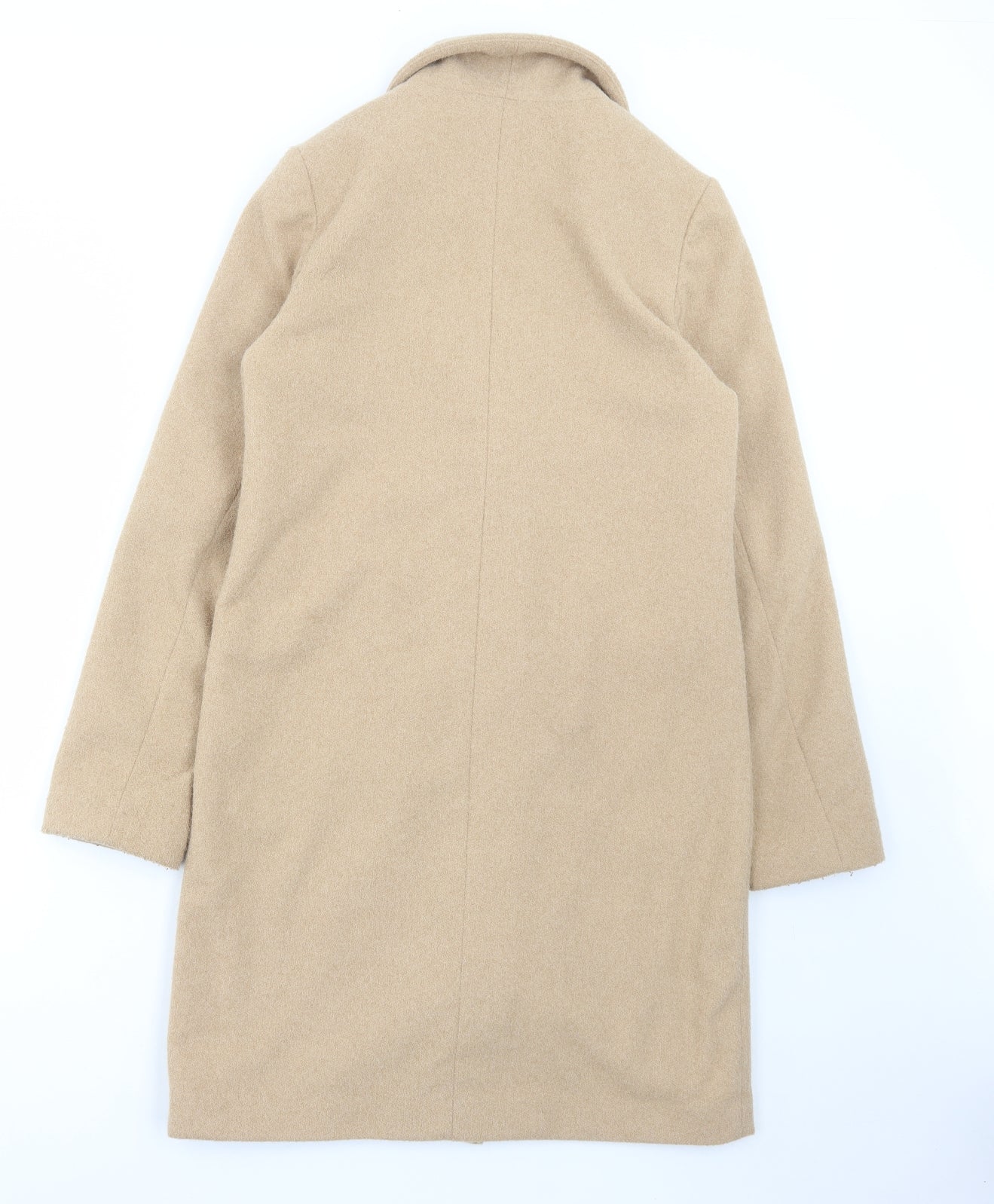 New Look Womens Beige Pea Coat Coat Size 8 Button