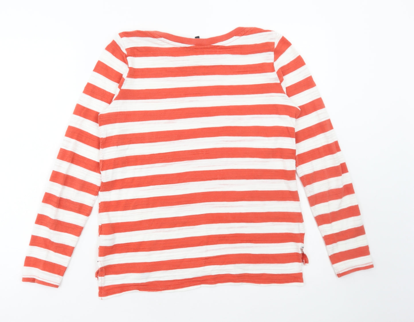 NEXT Womens Red Striped Cotton Basic T-Shirt Size 12 Round Neck