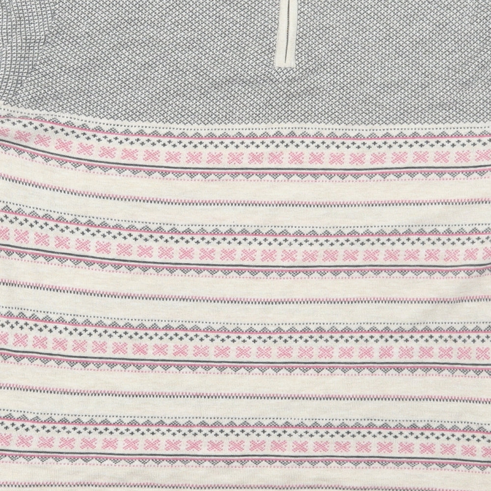 NEXT Womens Multicoloured Round Neck Fair Isle Cotton Pullover Jumper Size 12