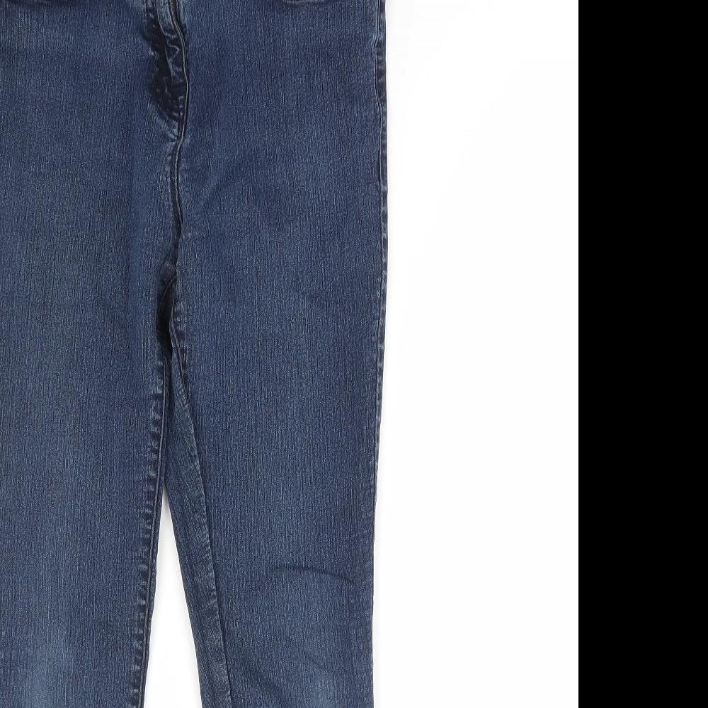 NEXT Womens Blue Modal Skinny Jeans Size 12 L27 in Regular Zip