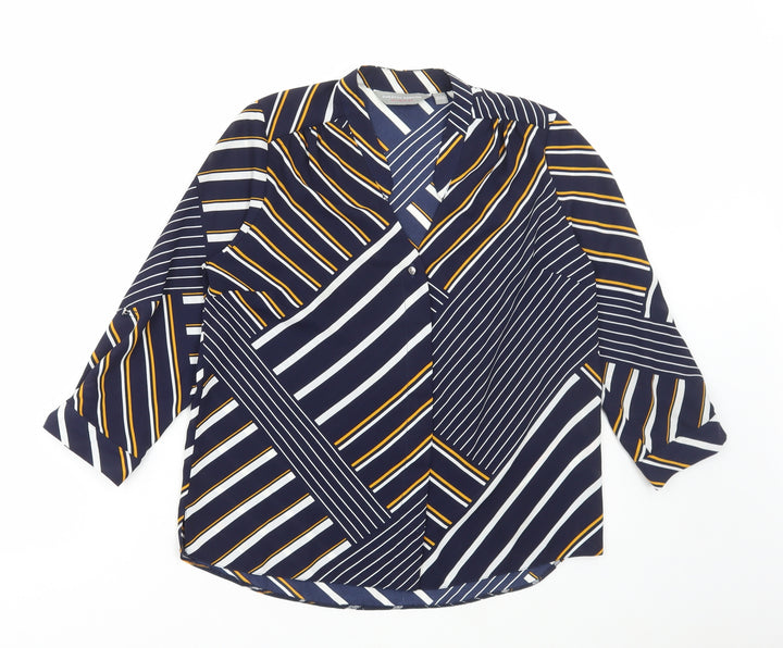 Dorothy Perkins Womens Multicoloured Geometric Polyester Basic Blouse Size 8 V-Neck