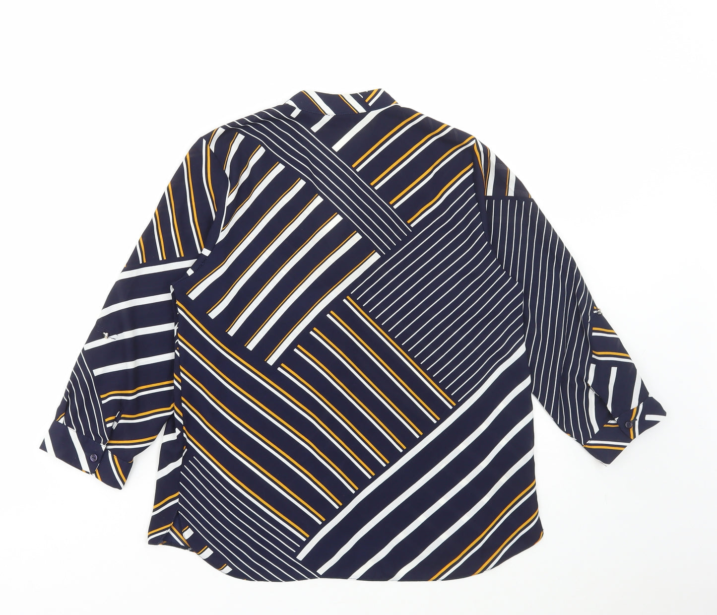 Dorothy Perkins Womens Multicoloured Geometric Polyester Basic Blouse Size 8 V-Neck