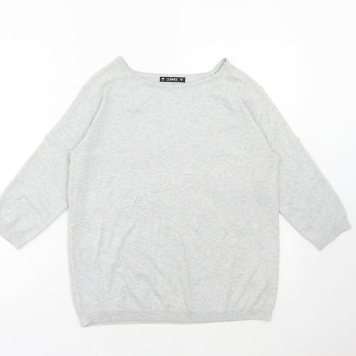 Dunnes Stores Womens Silver Round Neck Viscose Pullover Jumper Size M