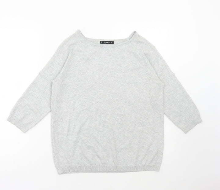 Dunnes Stores Womens Silver Round Neck Viscose Pullover Jumper Size M