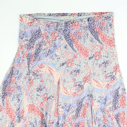 Per Una Womens Multicoloured Geometric Cotton Flare Skirt Size 14