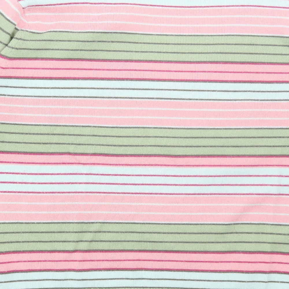 Dorothy Perkins Womens Multicoloured V-Neck Striped Acrylic Pullover Jumper Size 20