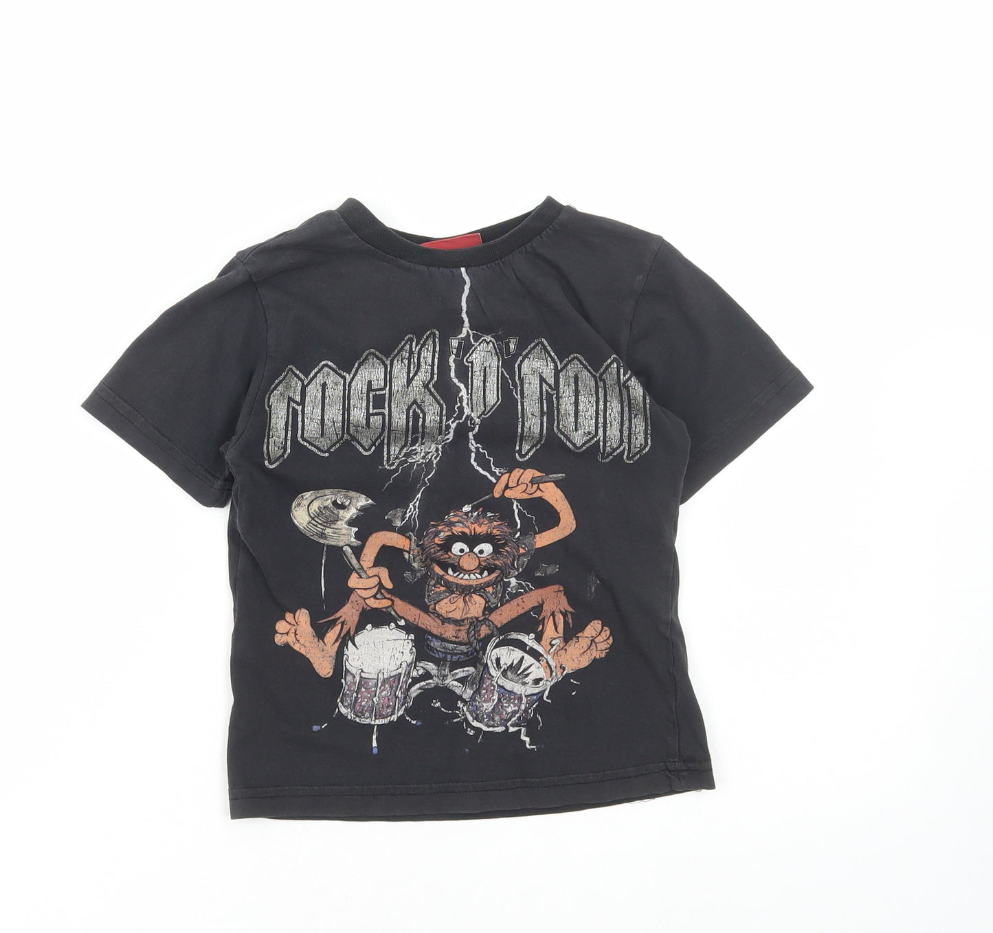 The Muppets Boys Beige Cotton Basic T-Shirt Size 4-5 Years Round Neck Pullover - The Muppets