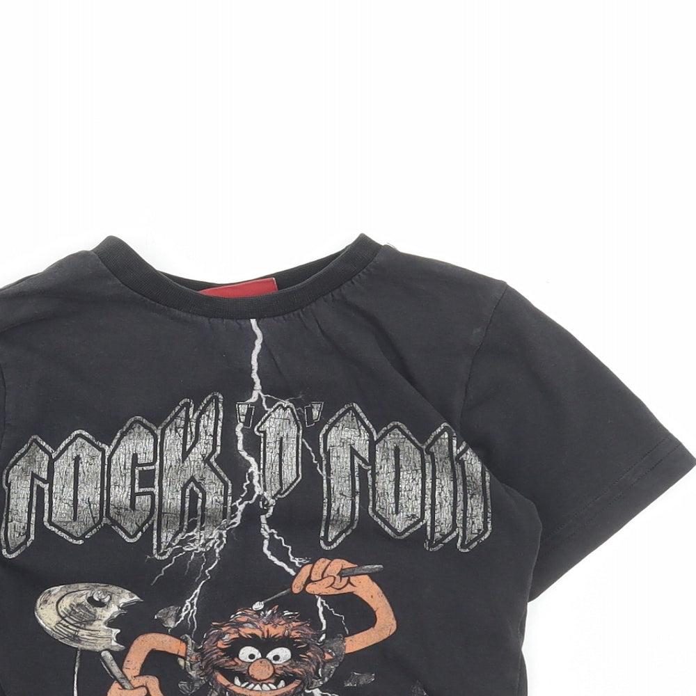 The Muppets Boys Beige Cotton Basic T-Shirt Size 4-5 Years Round Neck Pullover - The Muppets