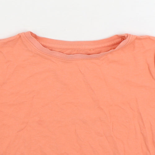 NEXT Girls Orange 100% Cotton Basic T-Shirt Size 6 Years Round Neck Pullover