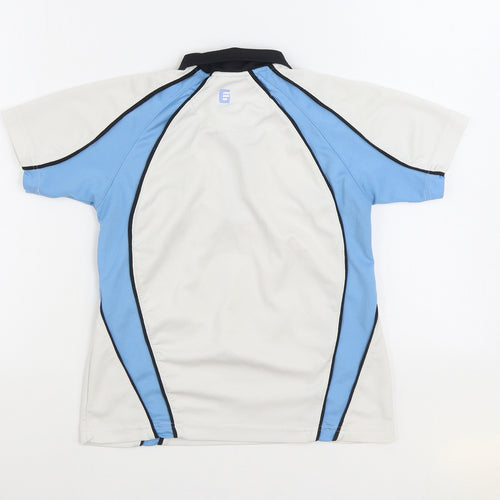 GForce Boys White Polyester Basic Polo Size 9-10 Years Collared Button