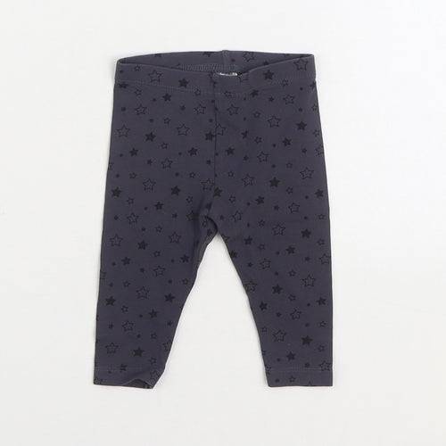 Dunnes Stores Girls Black Geometric Cotton Jogger Trousers Size 3-6 Months Pullover - Stars Leggings