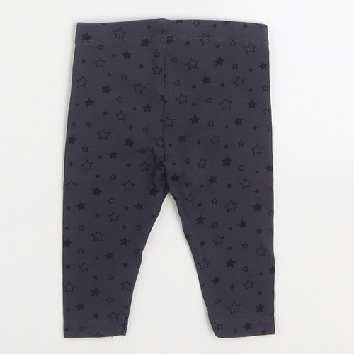Dunnes Stores Girls Black Geometric Cotton Jogger Trousers Size 3-6 Months Pullover - Stars Leggings