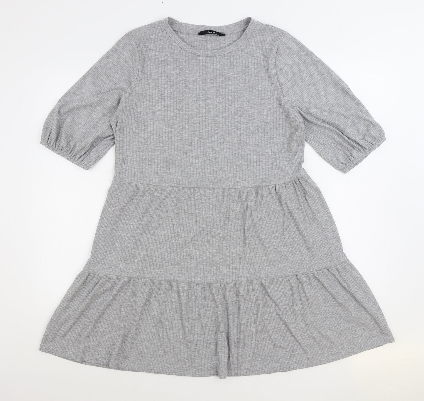 George Womens Grey Polyester A-Line Size 12 Round Neck Pullover