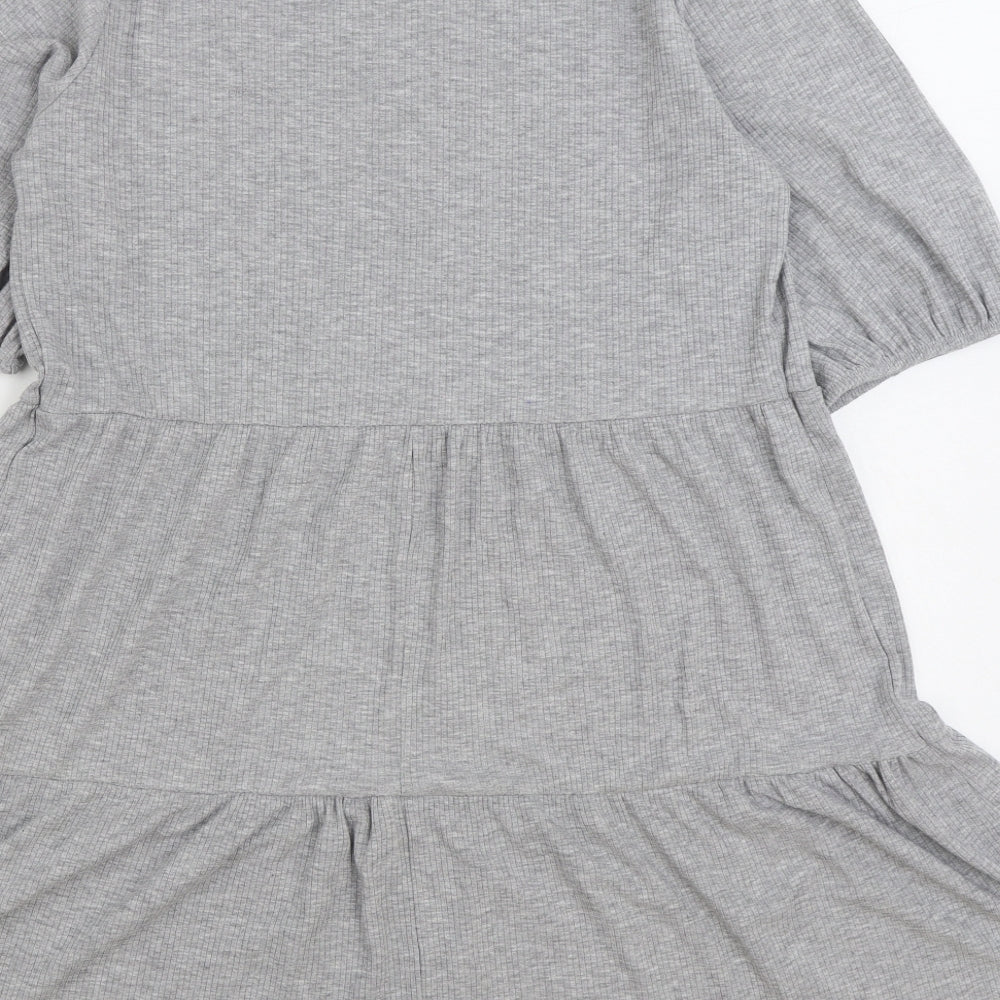 George Womens Grey Polyester A-Line Size 12 Round Neck Pullover