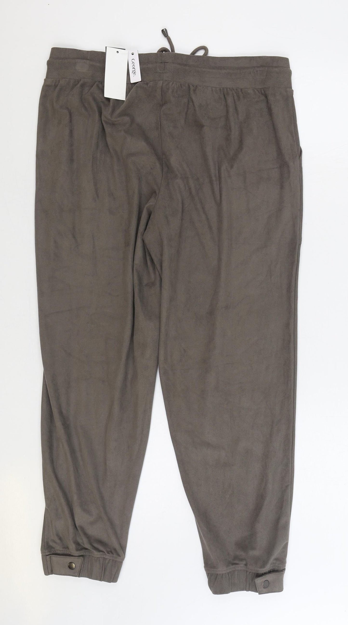 George Womens Grey Polyester Jogger Trousers Size 16 L28 in Regular Drawstring
