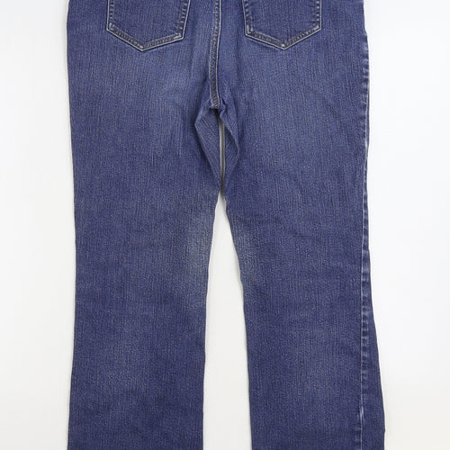Lands' End Womens Blue Cotton Bootcut Jeans Size 10 L28 in Regular Zip