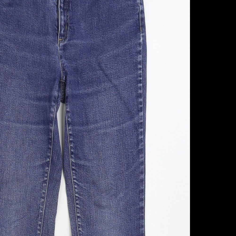 Lands' End Womens Blue Cotton Bootcut Jeans Size 10 L28 in Regular Zip