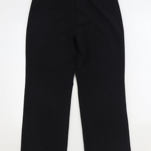 Marks and Spencer Womens Black Polyester Trousers Size 12 L28 in Regular Zip
