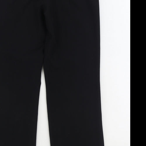 Marks and Spencer Womens Black Polyester Trousers Size 12 L28 in Regular Zip