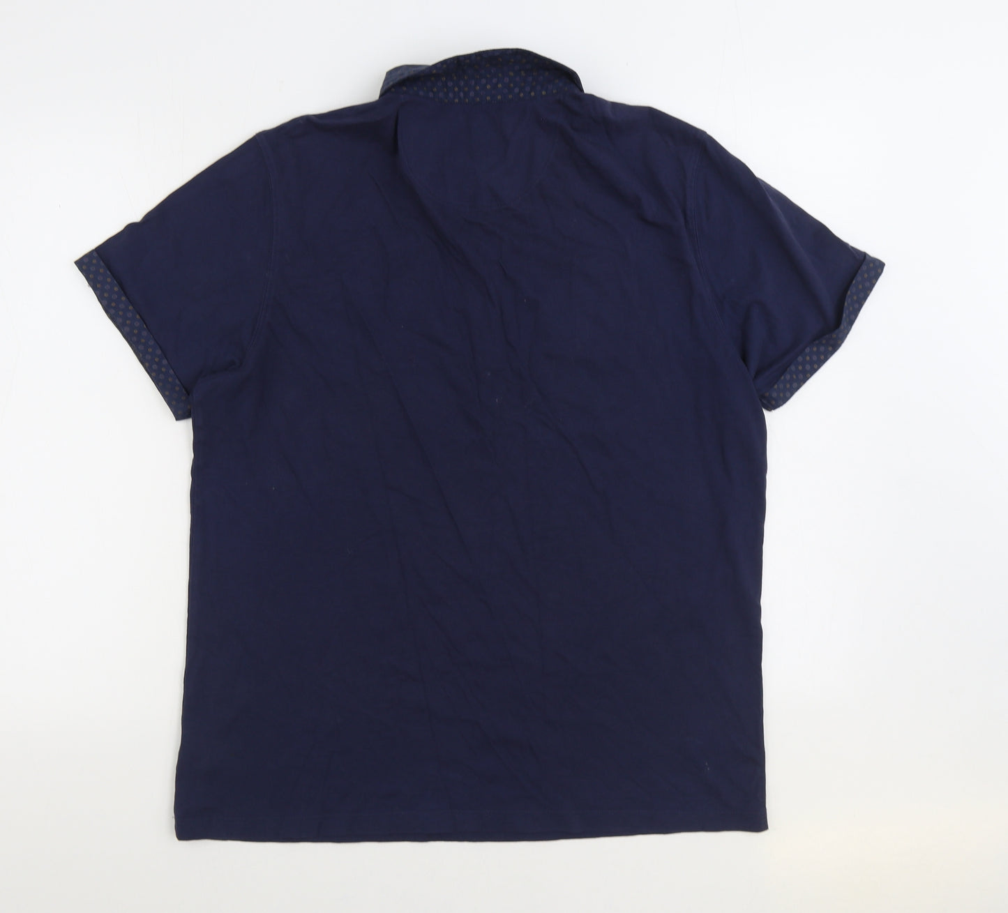 Burton Mens Blue Cotton Polo Size L Collared Button