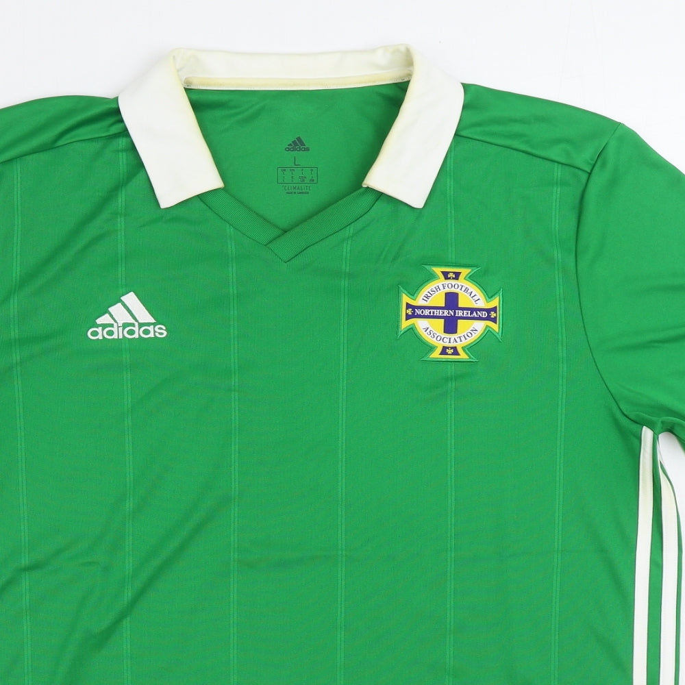 adidas Mens Green Polyester Polo Size L Collared Pullover - Northern Ireland