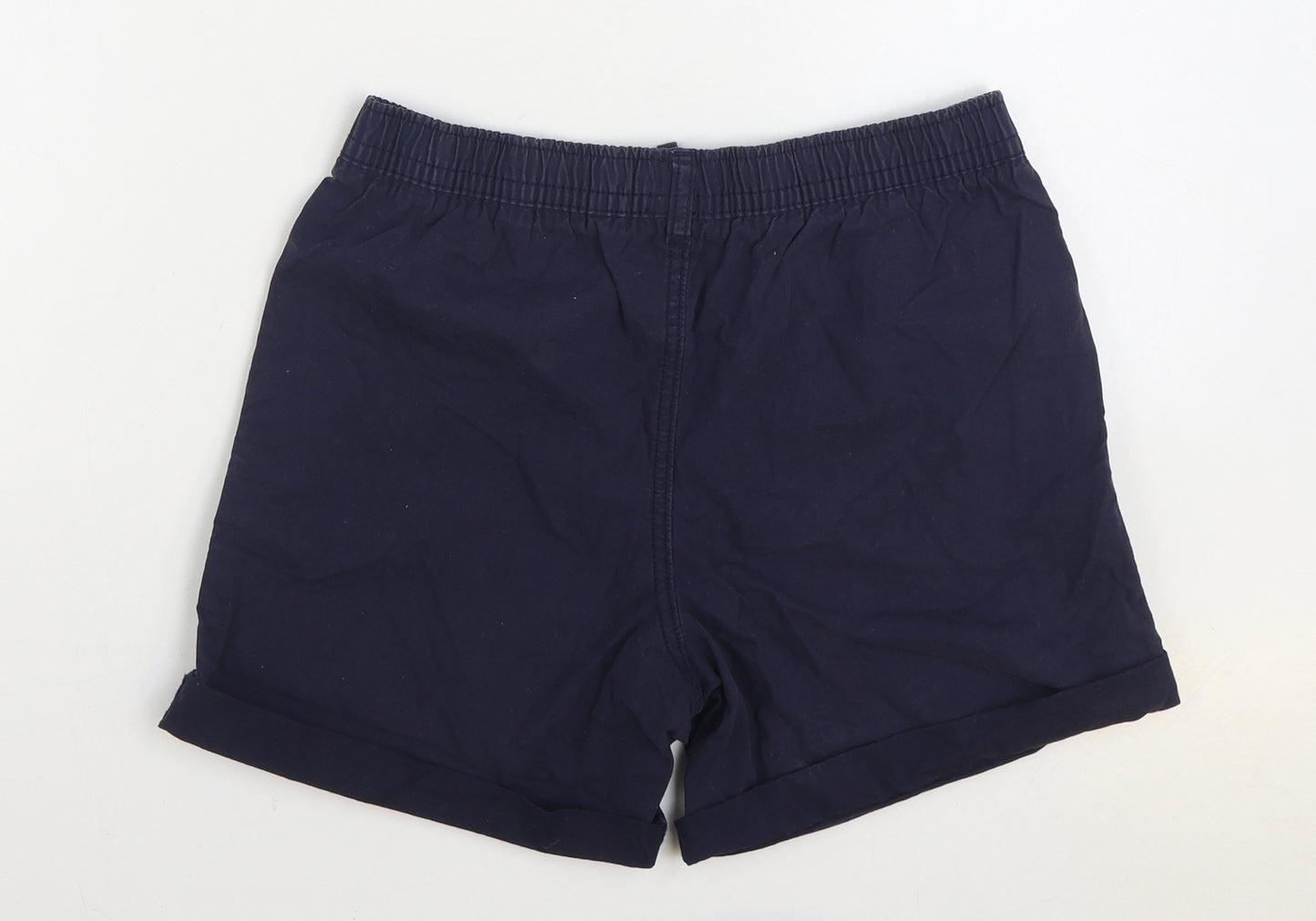 Marks and Spencer Boys Blue 100% Cotton Cargo Shorts Size 14 Years Regular Zip
