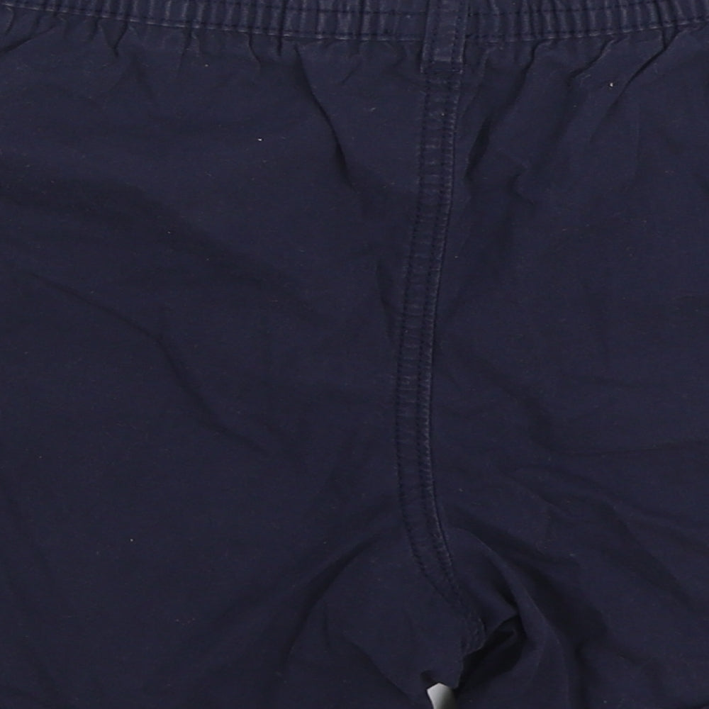 Marks and Spencer Boys Blue 100% Cotton Cargo Shorts Size 14 Years Regular Zip