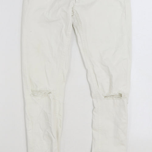 Denim & Co. Womens White Cotton Skinny Jeans Size 6 L30 in Regular Zip