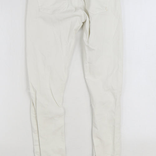 Denim & Co. Womens White Cotton Skinny Jeans Size 6 L30 in Regular Zip