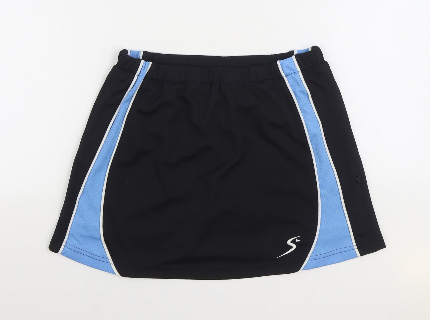 On Side Womens Black Polyester Mini Skort Size 12