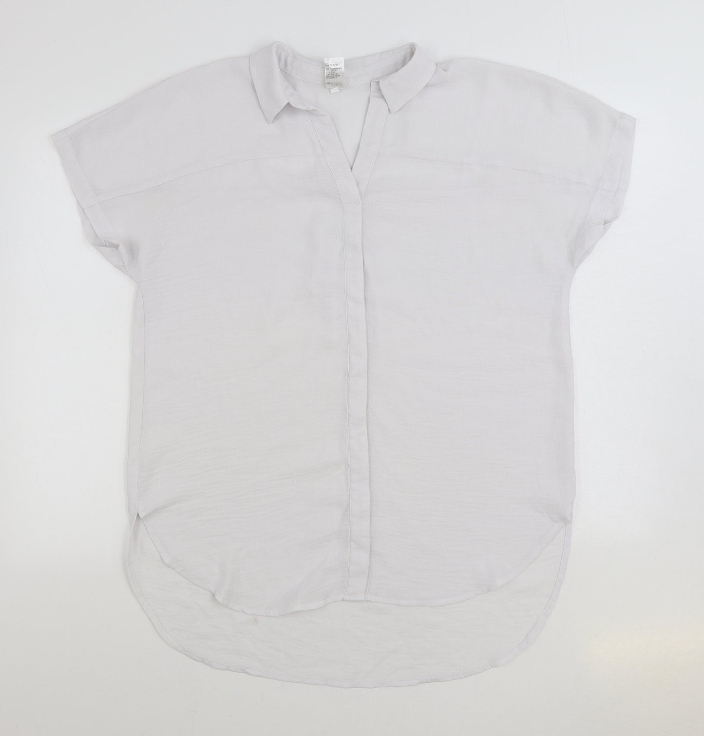 Anko Womens Grey Polyester Basic Blouse Size 12 V-Neck