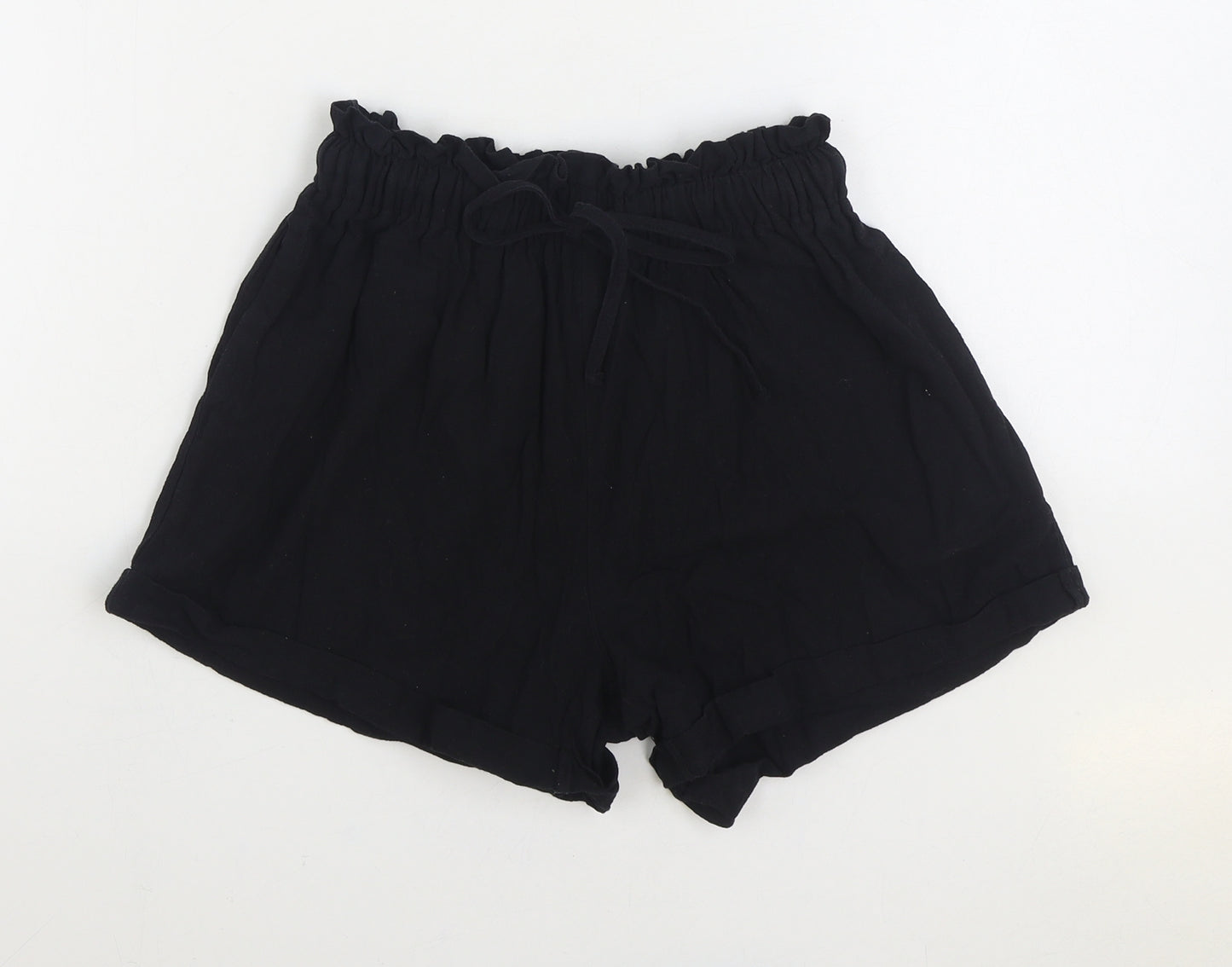 SheIn Womens Black Polyester Sweat Shorts Size M Regular Drawstring