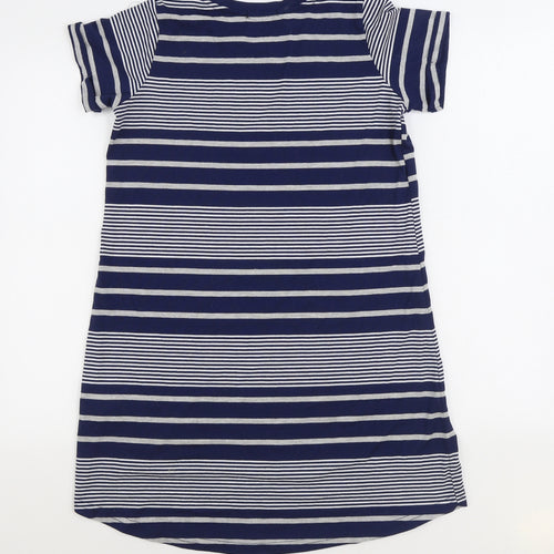 Cotton On Womens Blue Striped Cotton T-Shirt Dress Size XS Round Neck Pullover