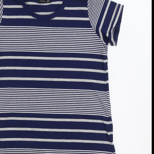 Cotton On Womens Blue Striped Cotton T-Shirt Dress Size XS Round Neck Pullover