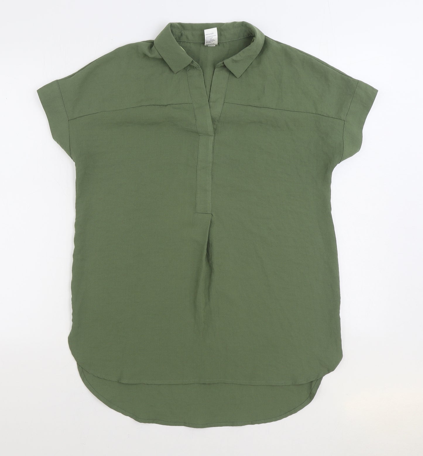 Anko Womens Green Polyester Basic Blouse Size 8 Collared