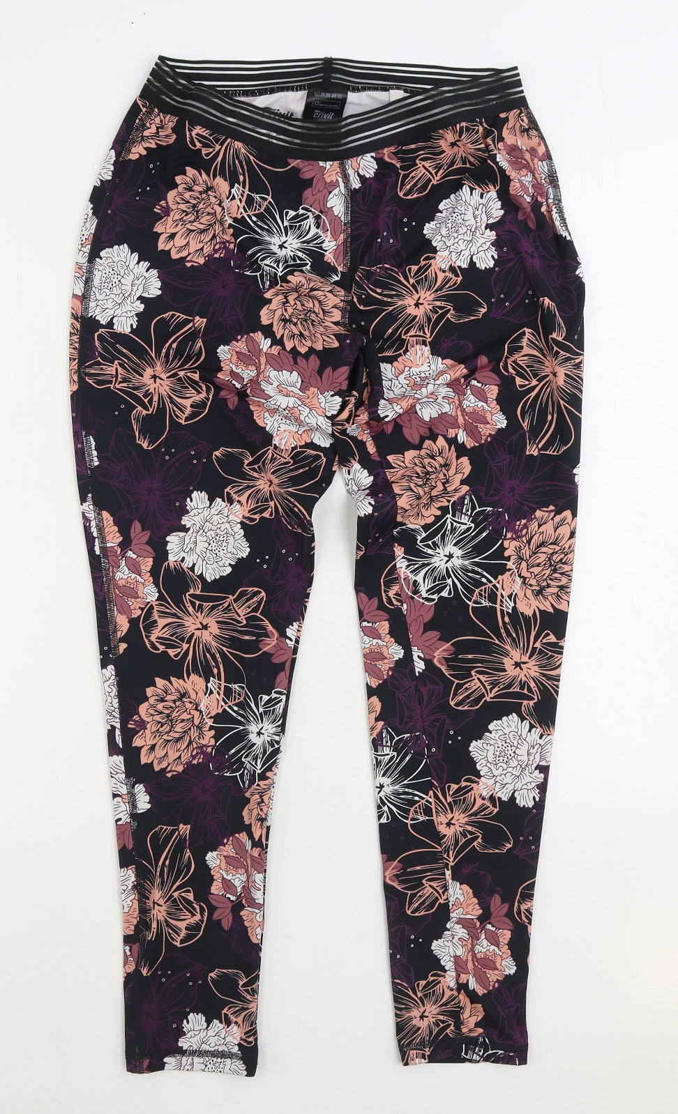 Crivit Womens Multicoloured Floral Polyester Jogger Leggings Size L L28 in