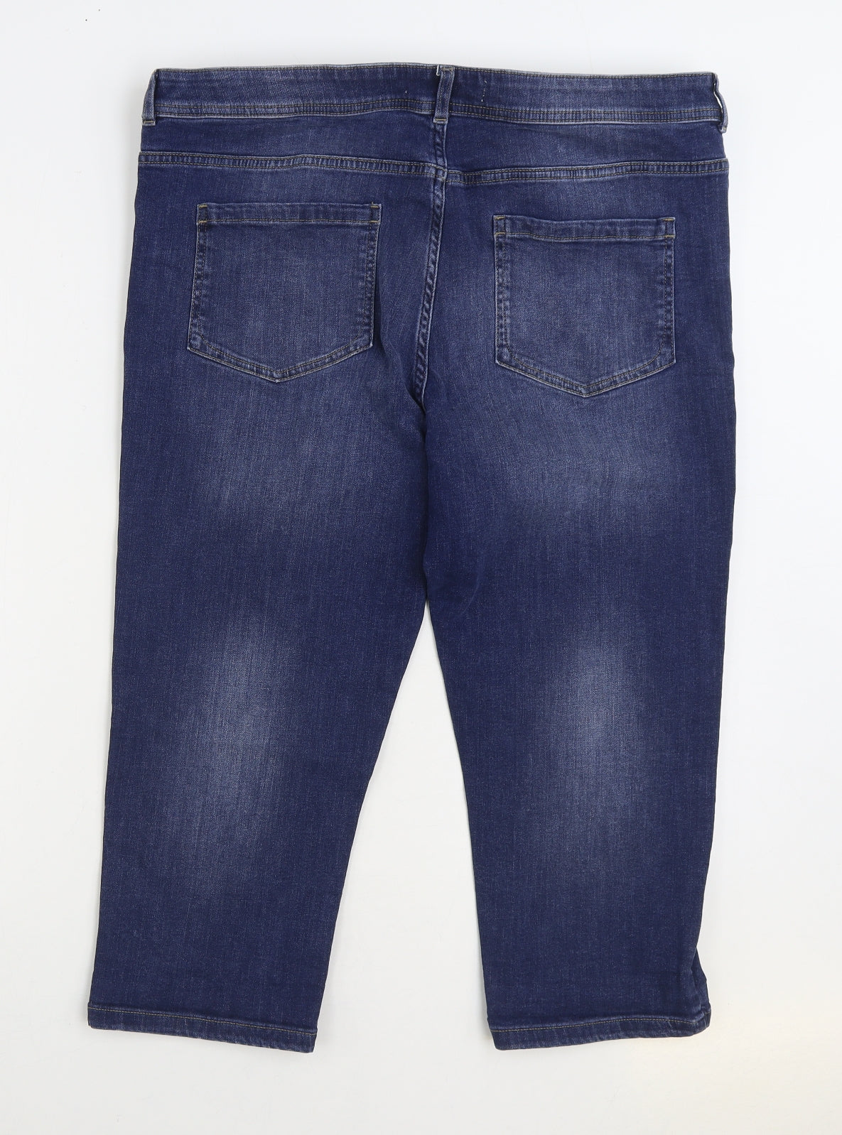 Principles Womens Blue Cotton Cropped Jeans Size 18 L29 in Regular Zip