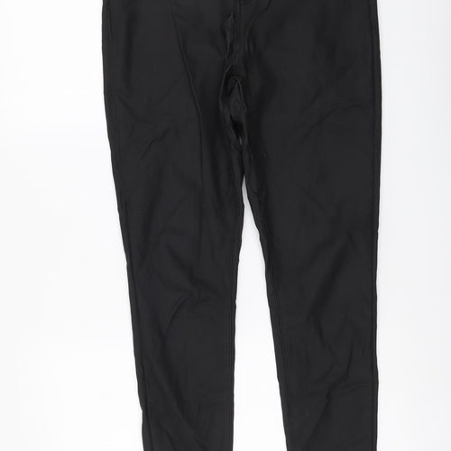 Gallery Womens Black Polyester Trousers Size 14 L28 in Regular Button
