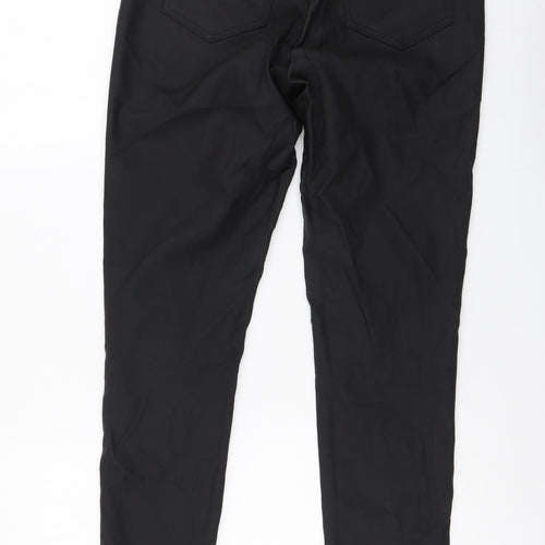 Gallery Womens Black Polyester Trousers Size 14 L28 in Regular Button